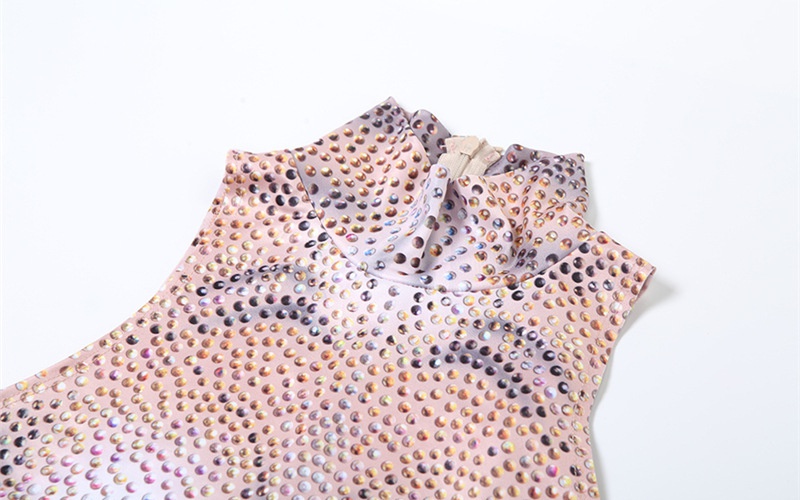 Printing spring sleeveless high waist jumpsuit for women