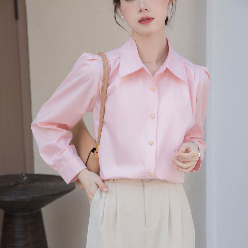 France style long sleeve shirt niche tops for women