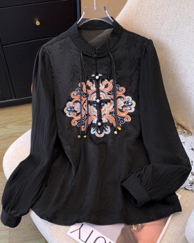 Temperament spring shirt Chinese style bottoming tops