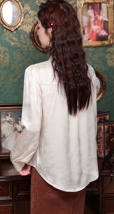 Tassels Chinese style spring pullover long sleeve shirt