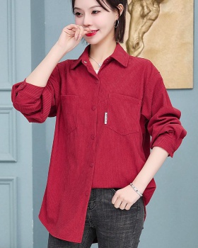 Western style spring shirt thin long coat for women