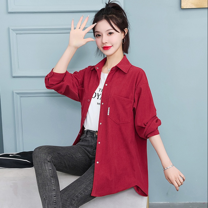 Western style spring shirt thin long coat for women