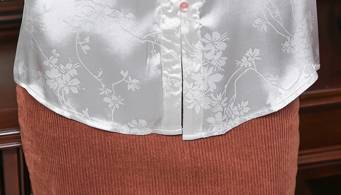 Retro white Han clothing shirt embroidery Chinese style tops