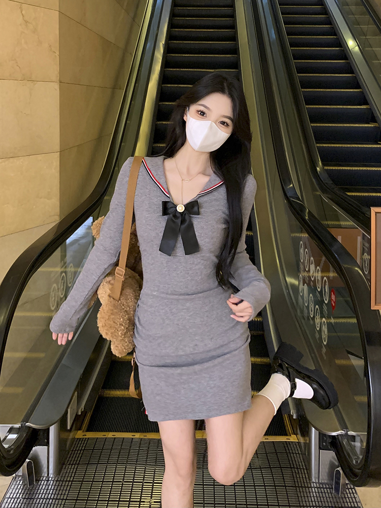 Korean style college enticement dress for women