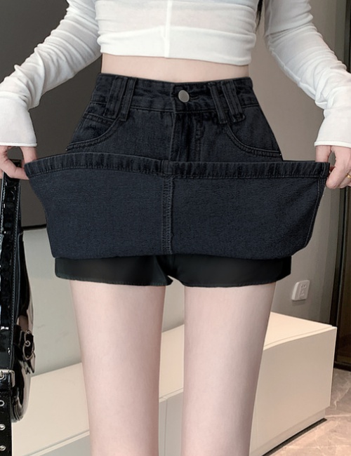 A-line slim spicegirl shorts denim simple culottes for women