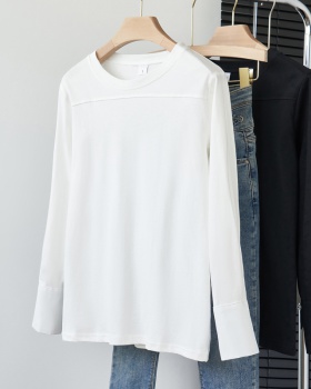 White loose bottoming shirt simple tops for women