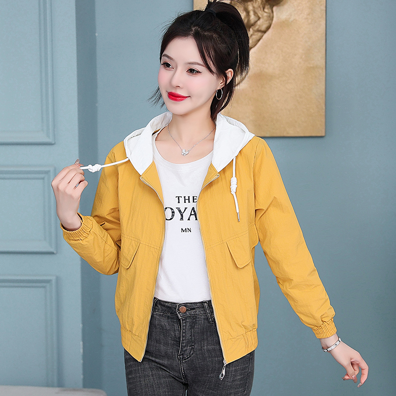 Hooded Casual jacket Korean style slim coat for women