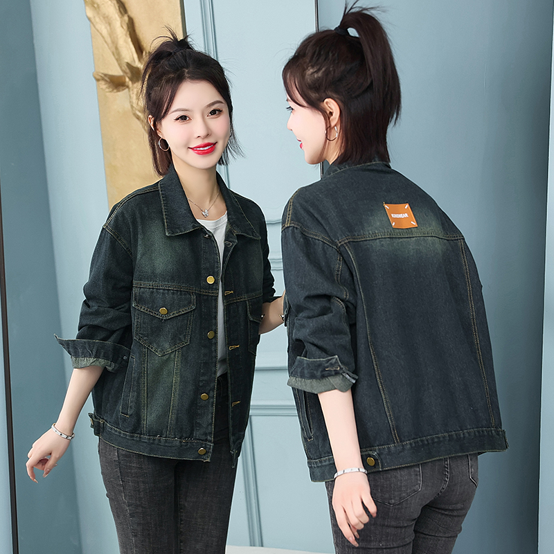 Japanese style loose Casual show young denim jacket for women