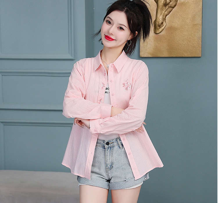 France style pure cotton coat long sleeve spring tops for women