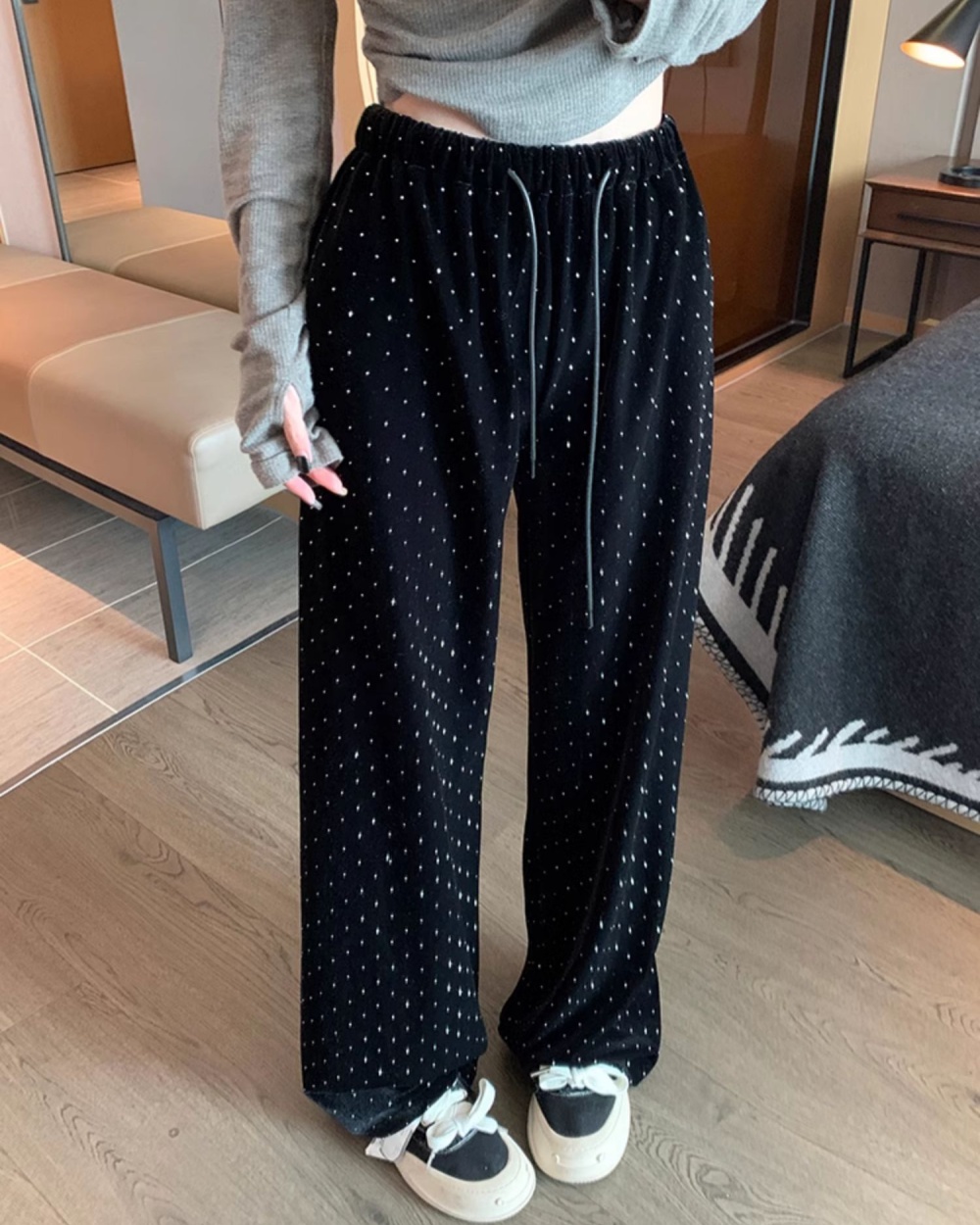 Spring Casual straight pants wide leg pants for women