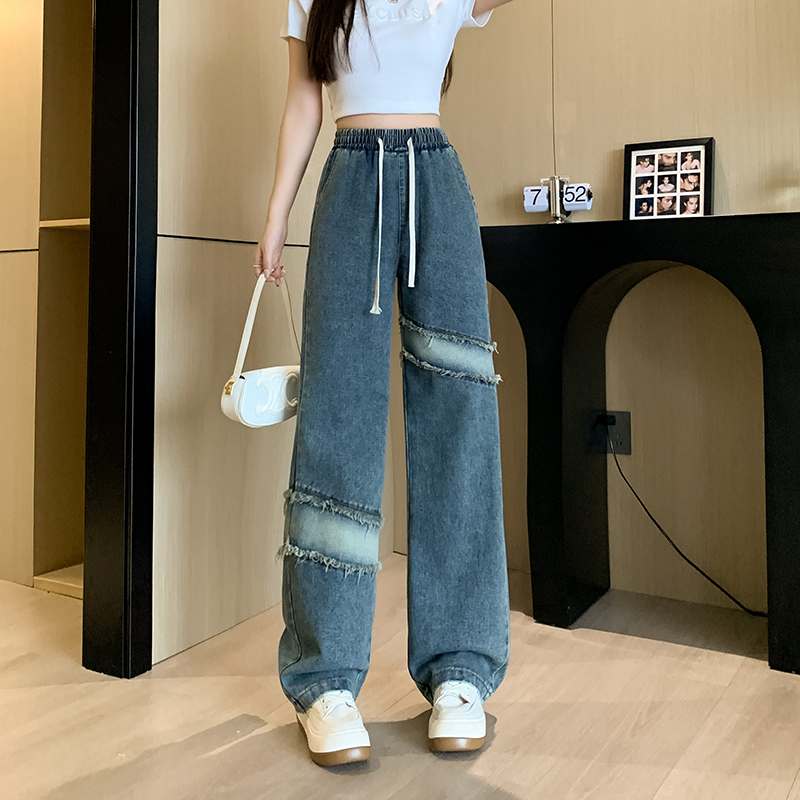 Korean style fashion long pants gradient jeans for women
