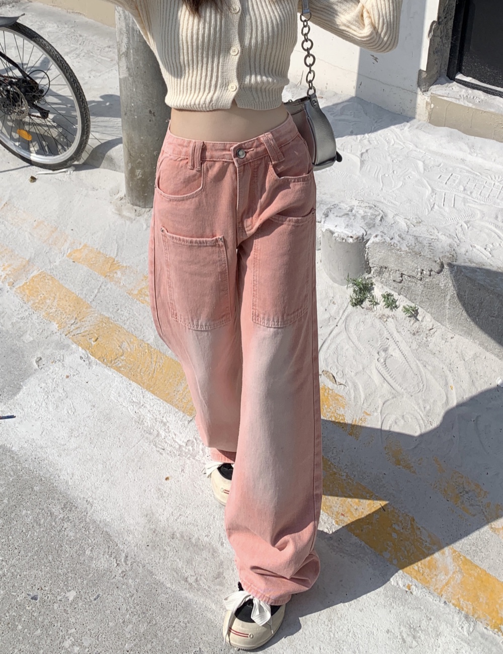 Loose retro jeans Casual American style pants for women