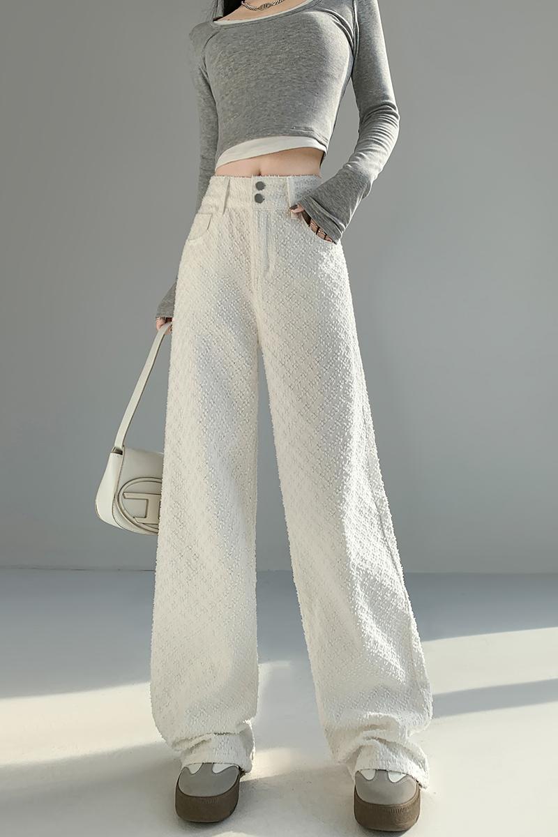 Spring wide leg jeans cotton straight casual pants