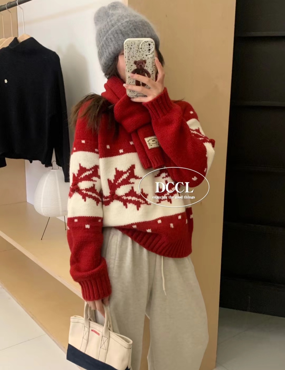 Short knitted tops thick christmas sweater for women