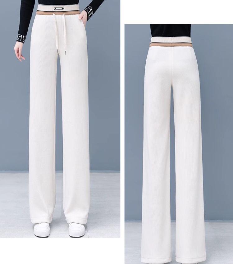 Casual thick wide leg pants straight pants for women