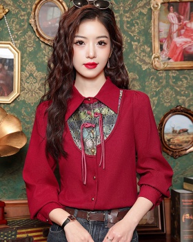 Spring Chinese style long sleeve shirt