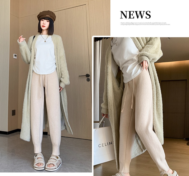 Knitted harem pants thick carrot pants for women