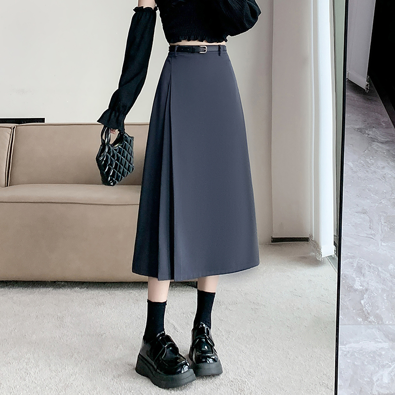 A-line all-match high waist long spring slim skirt