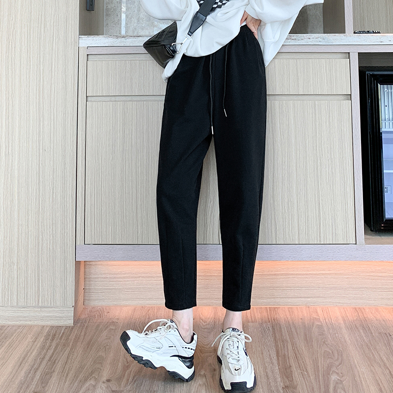 Drawstring doll shirt Korean style long pants for women