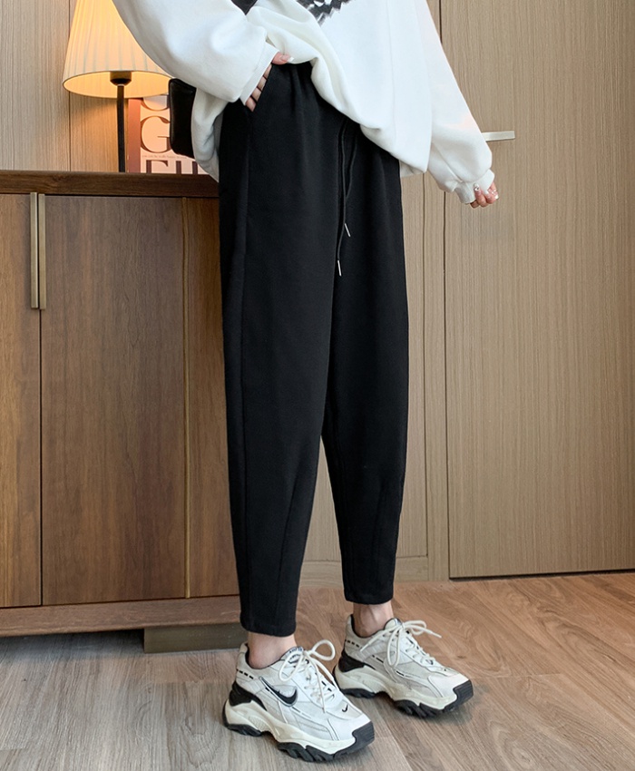 Drawstring doll shirt Korean style long pants for women