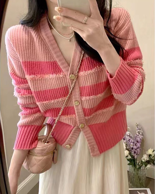 V-neck bottoming shirt all-match cardigan for women