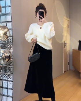 Pullover thick pure skirt long sleeve long sweater