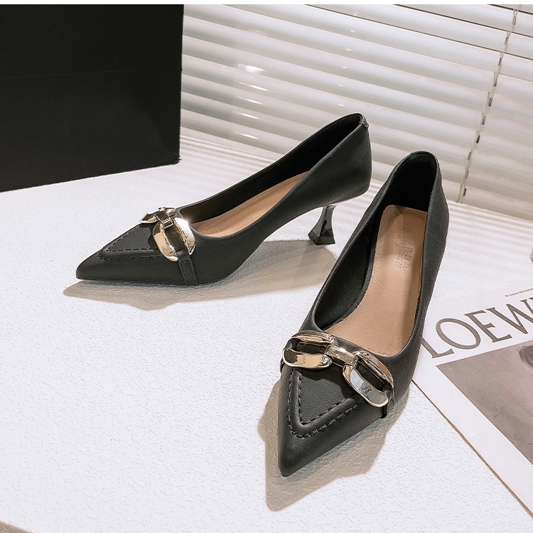 Pointed fine-root shoes temperament high-heeled shoes