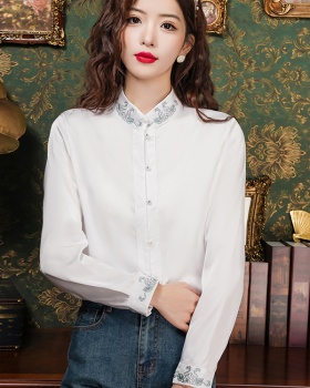 Embroidery shirt Chinese style tops for women