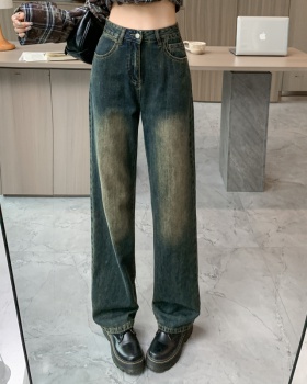 Mopping high waist jeans slim wide leg pants