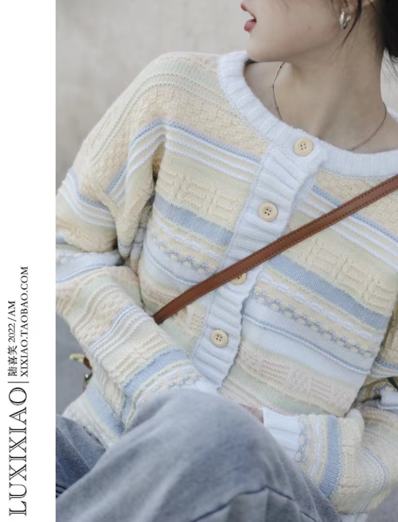 Unique Korean style autumn knitted cardigan for women