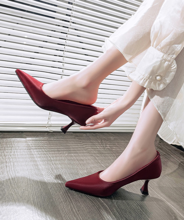 Fine-root footware pointed high-heeled shoes for women