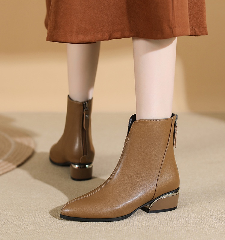 Genuine leather short boots boots for women