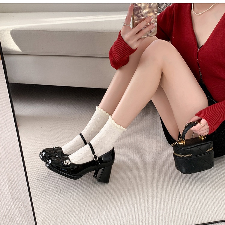Spring and summer low France style thick shoes for women