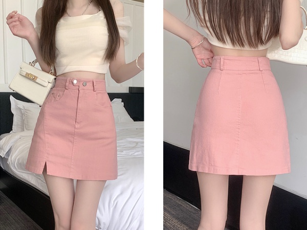 Pink Korean style short skirt elasticity shorts for women