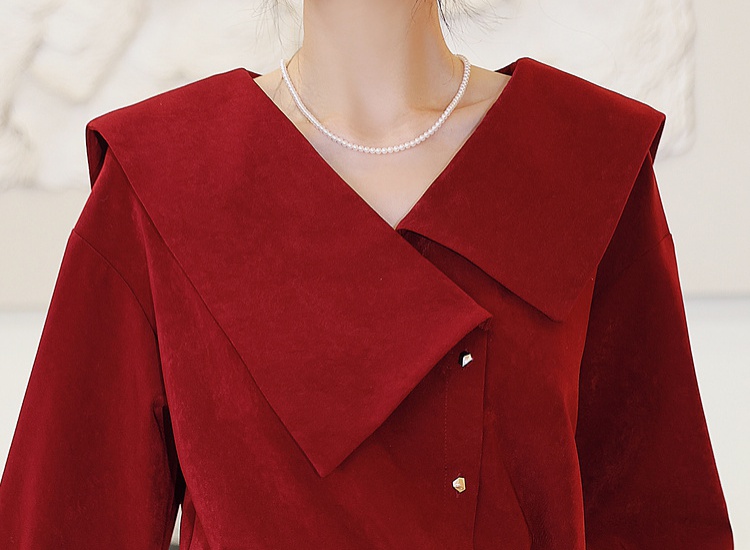 Spring long sleeve tops pomegranate shirt for women