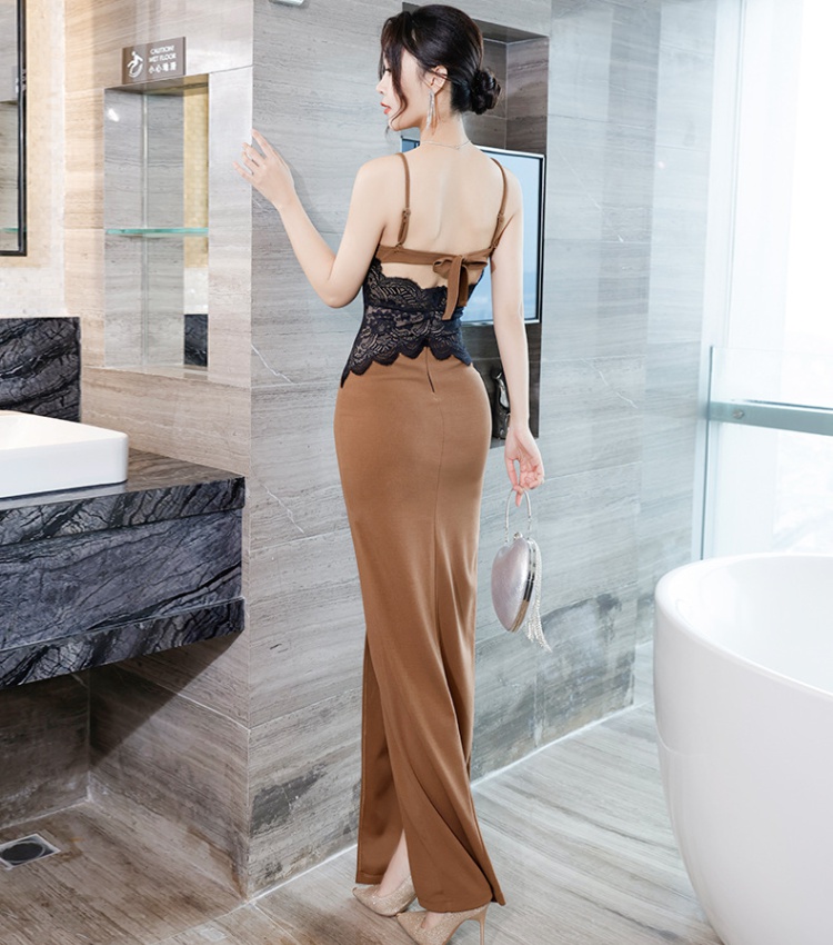 Enticement sexy slim vacation long niche dress