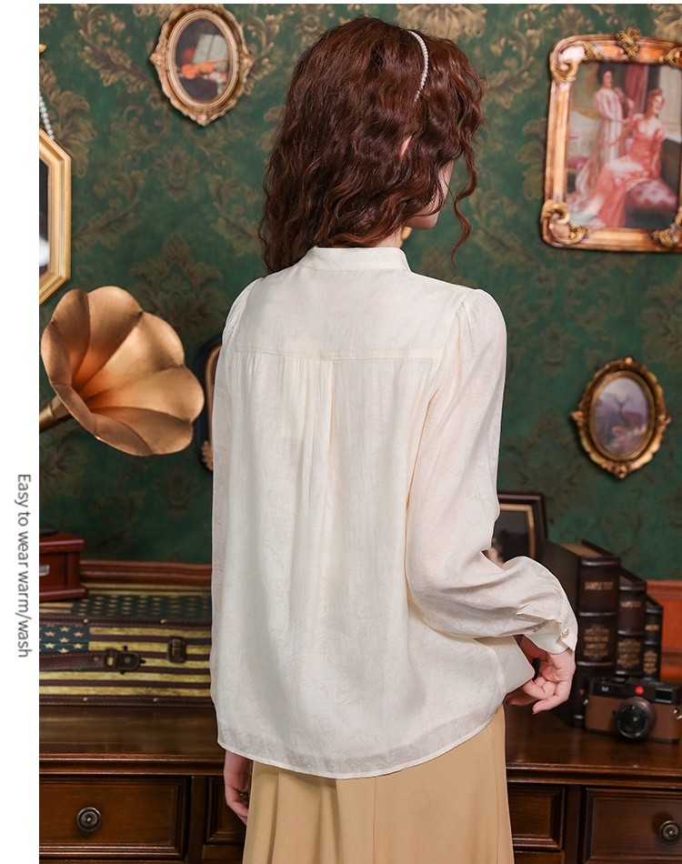 Long sleeve spring shirt Chinese style tops for women
