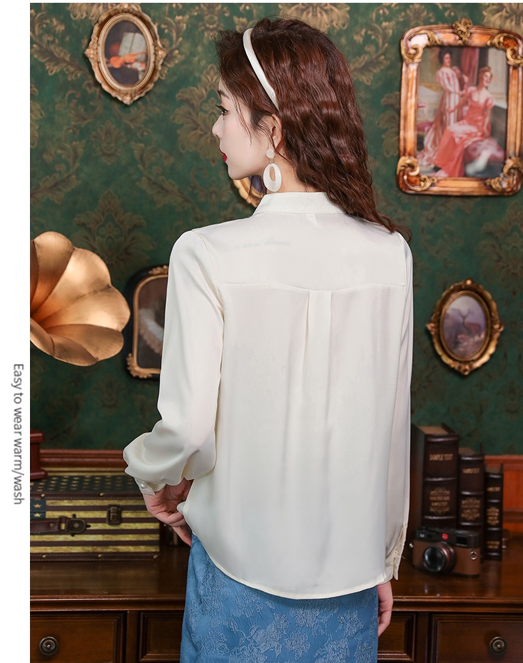 Classical all-match shirt cstand collar tops for women