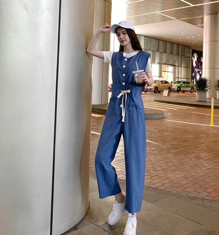 Show young loose jumpsuit niche straight wide leg pants