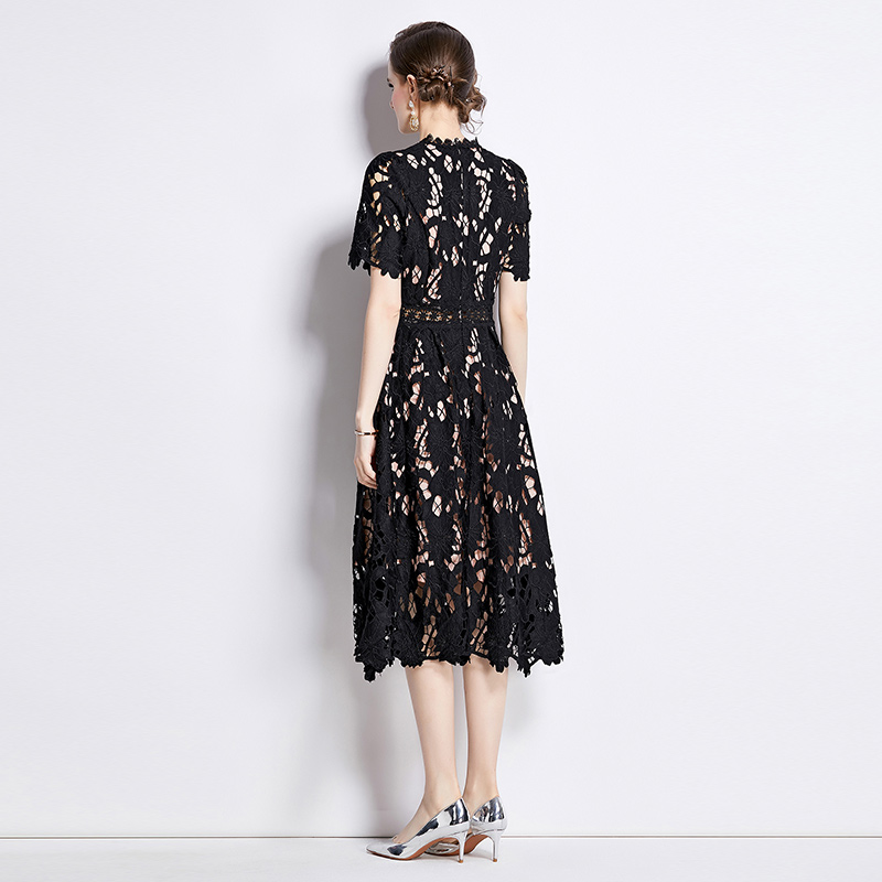 Lace embroidery dress