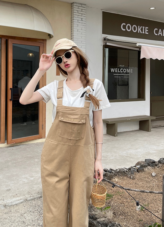 Pinched waist Casual bib pants loose small fellow jumpsuit
