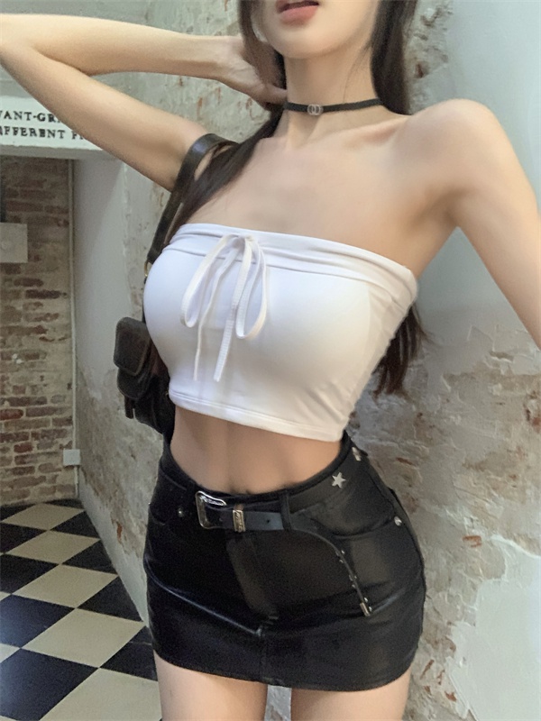 Halter with chest pad underwear beauty back wear tube top
