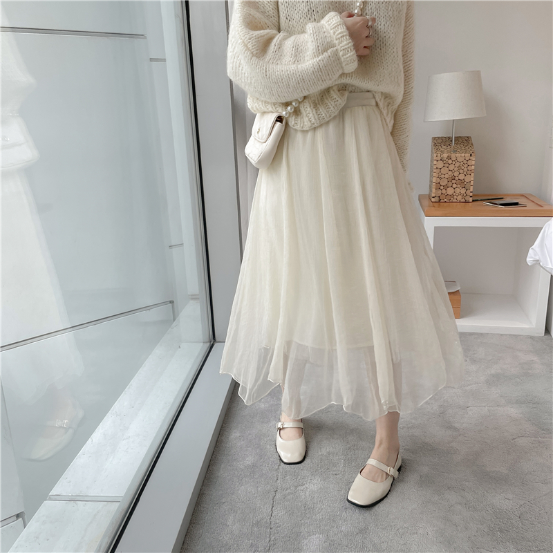 Spring and summer temperament gauze lady fashion skirt for women
