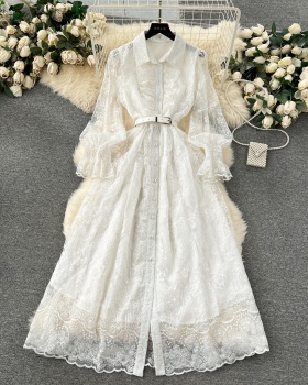Refinement embroidery formal dress long retro dress