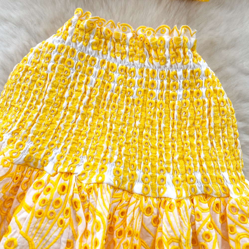 Ladies embroidery skirt short tops 2pcs set for women