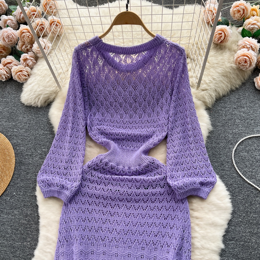 Temperament crochet hollow spring dress for women