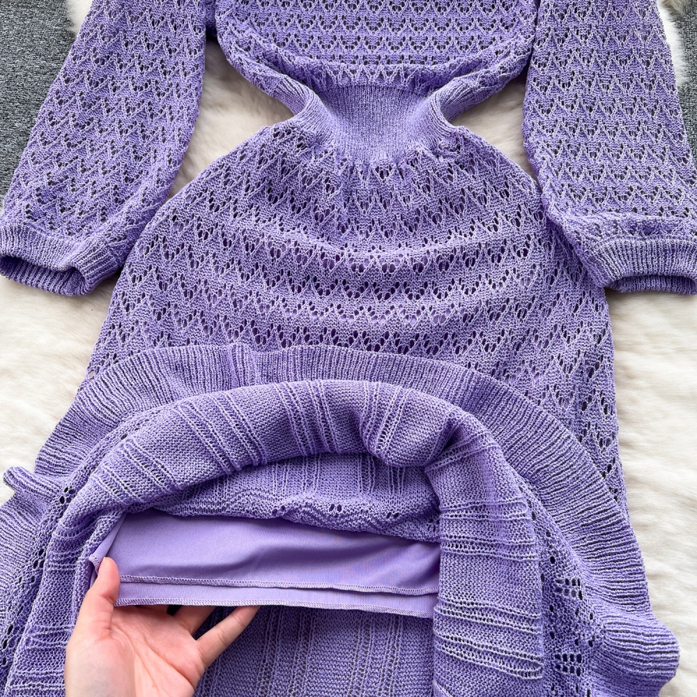 Temperament crochet hollow spring dress for women