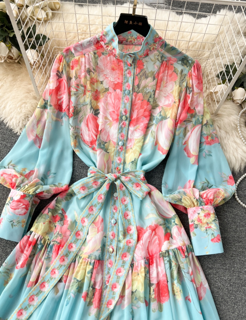 France style formal dress printing dress for women