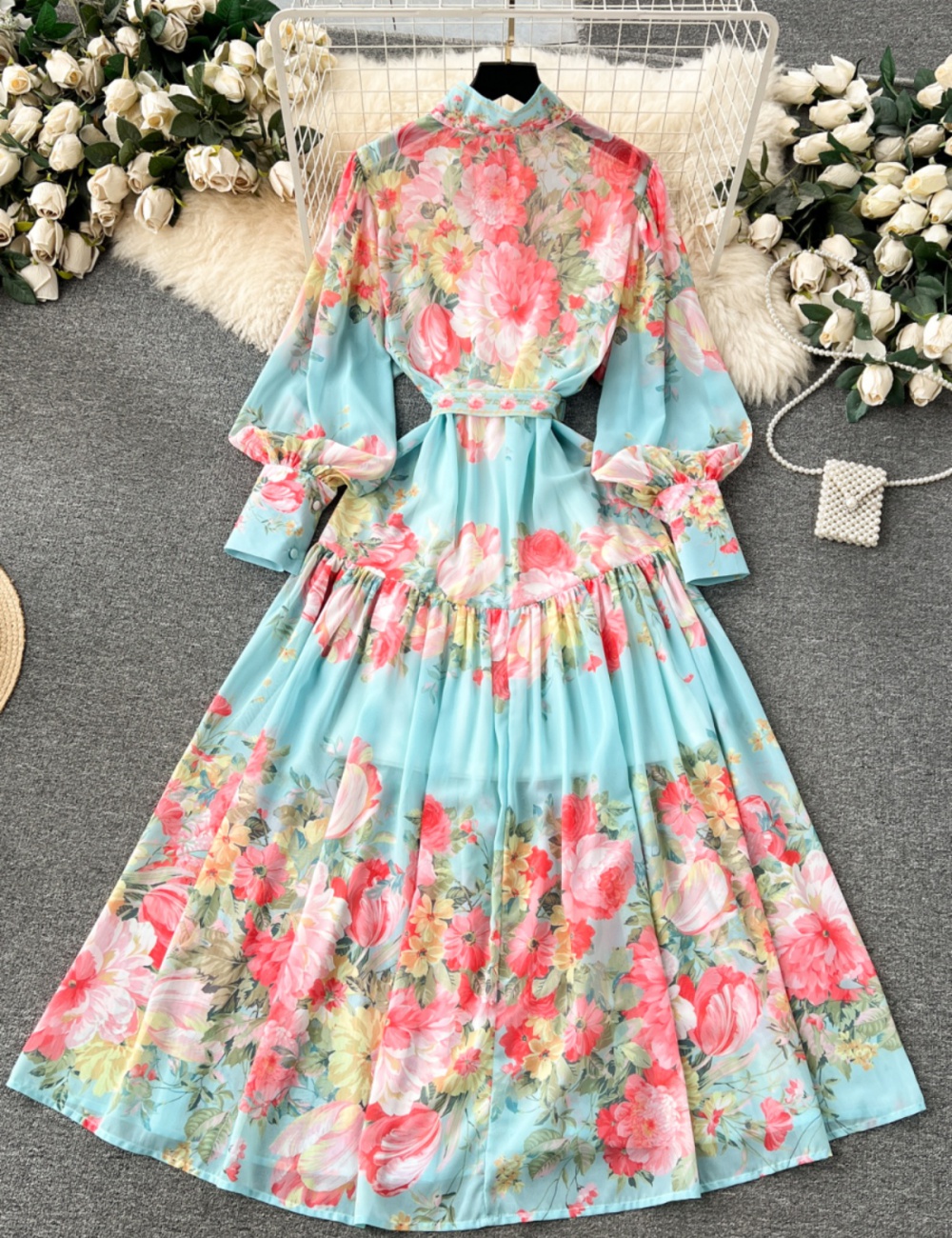 France style formal dress printing dress for women