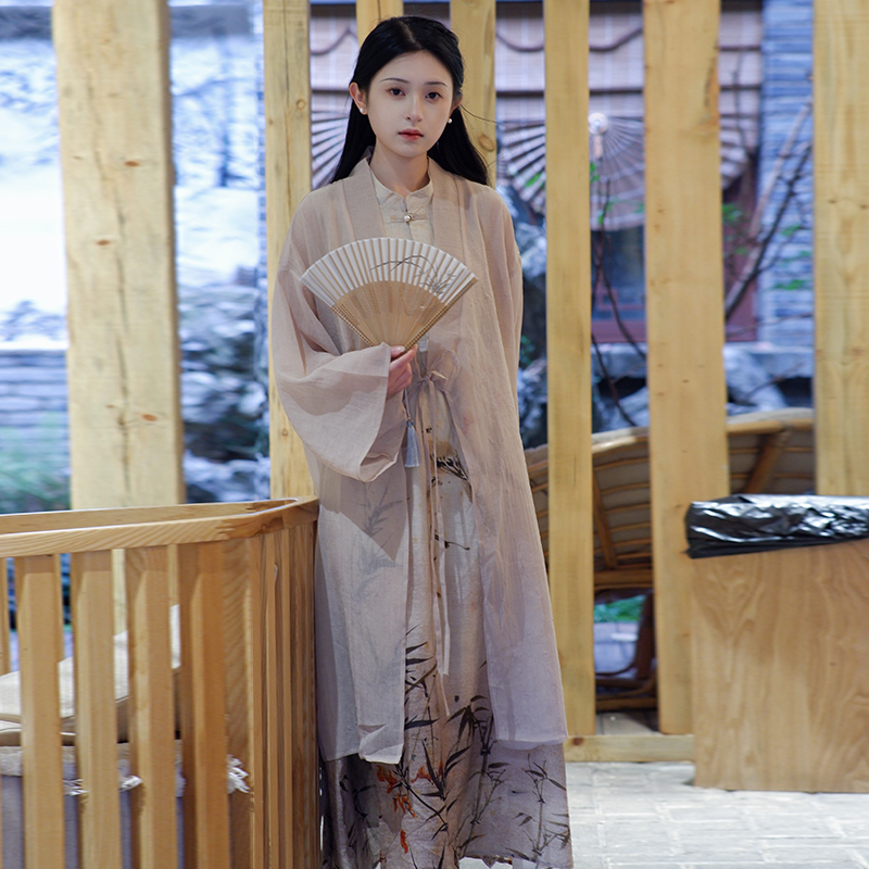 Printing long dress Chinese style shawl